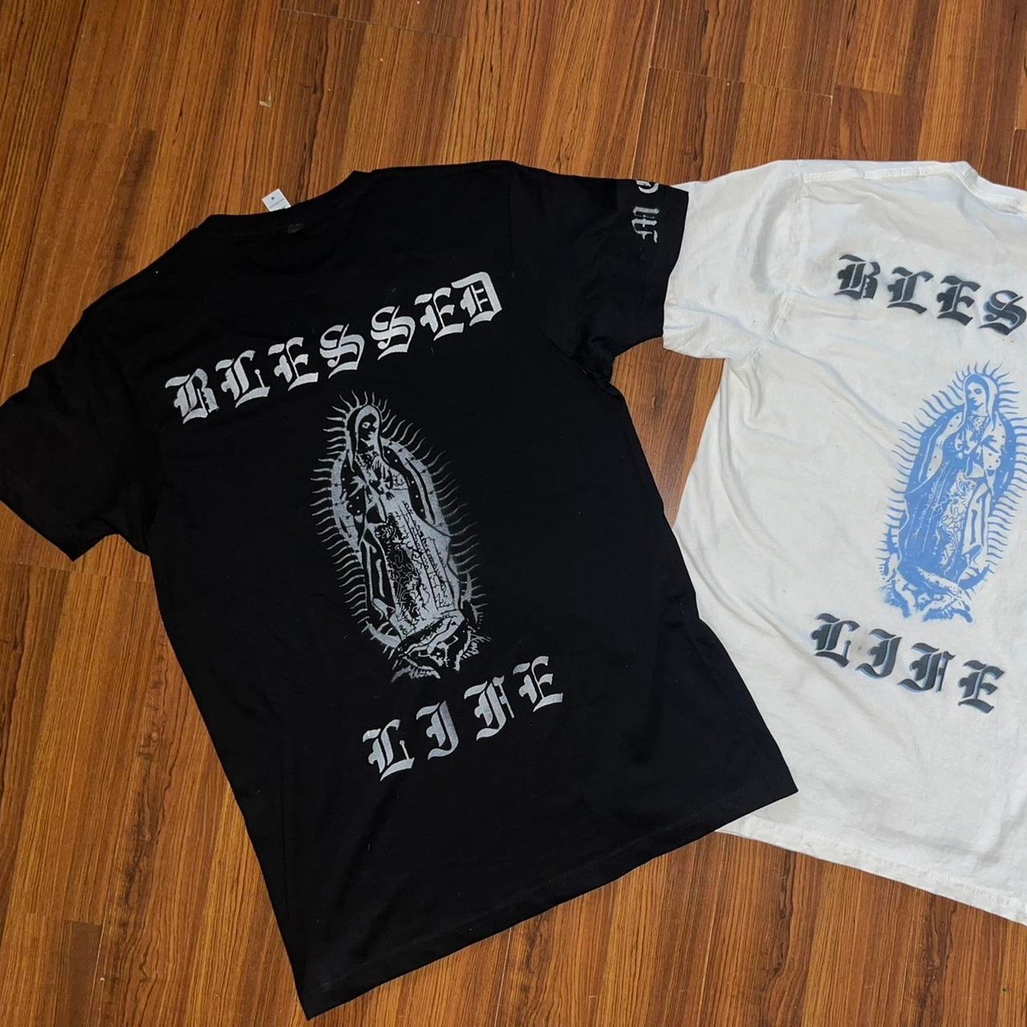 Blessed life Virgin mary Airbrushed Tshirt Safe to Wash