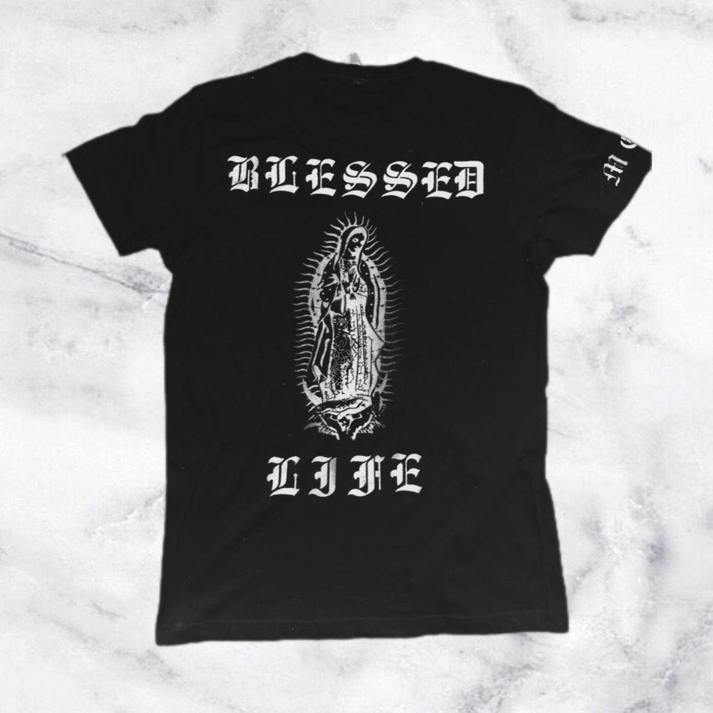 Blessed life Virgin mary Airbrushed Tshirt Safe to Wash