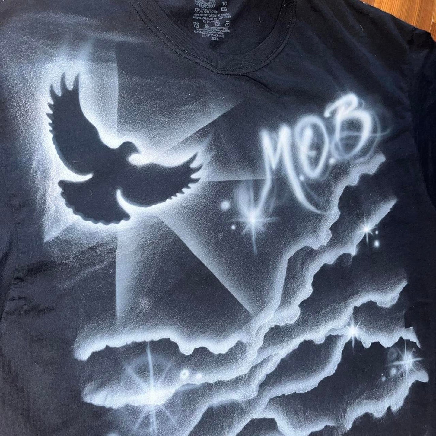Made of blessings "Above the Clouds" Airbrushed Tshirt