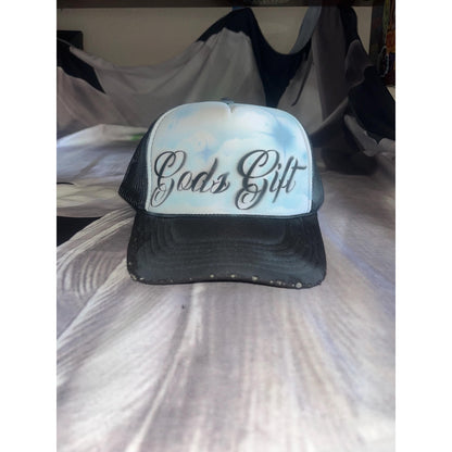 GODS GIFT Airbrushed 5 panel SnapBack Trucker Hat