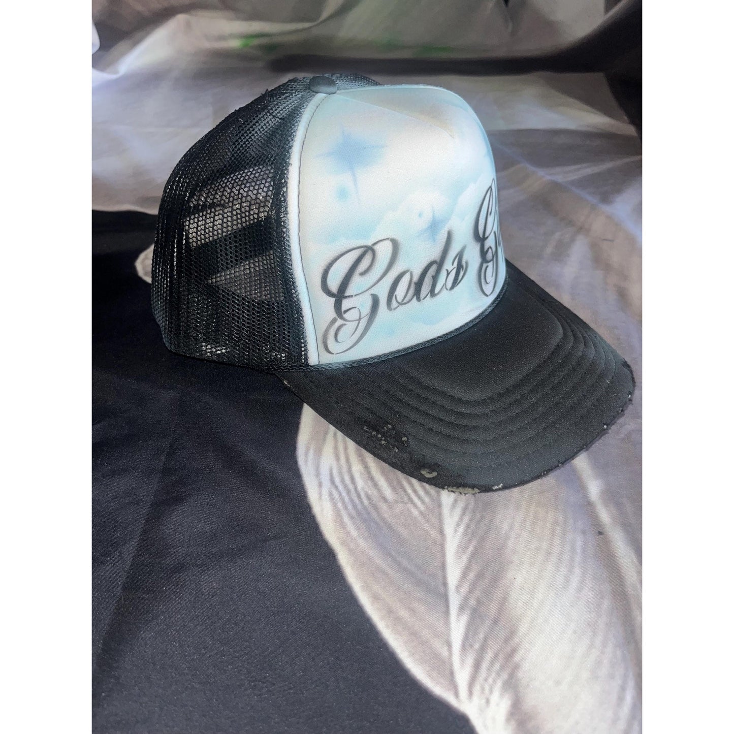 GODS GIFT Airbrushed 5 panel SnapBack Trucker Hat
