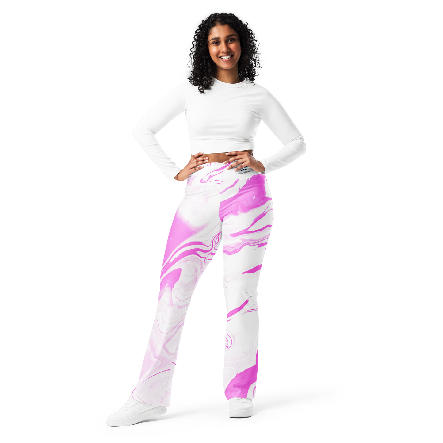 Pink Swirl Flare leggings