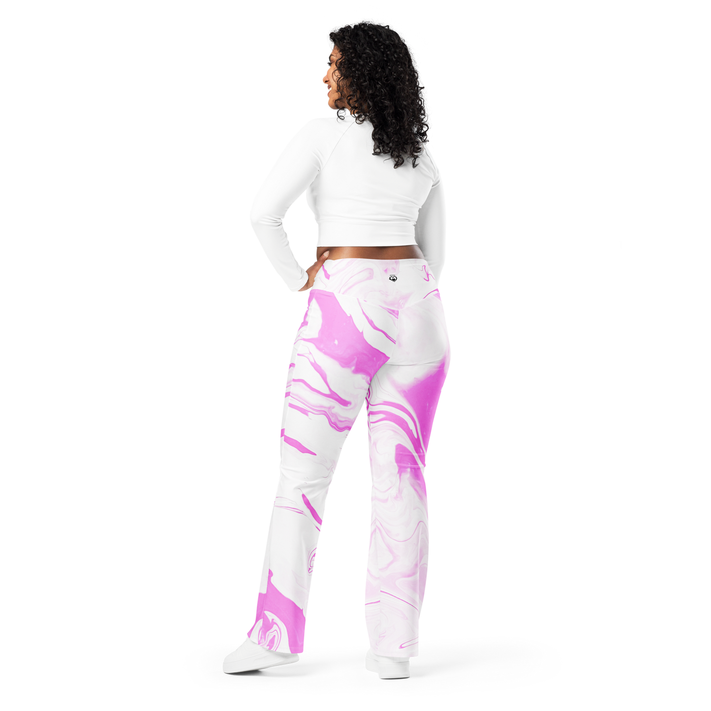 Pink Swirl Flare leggings