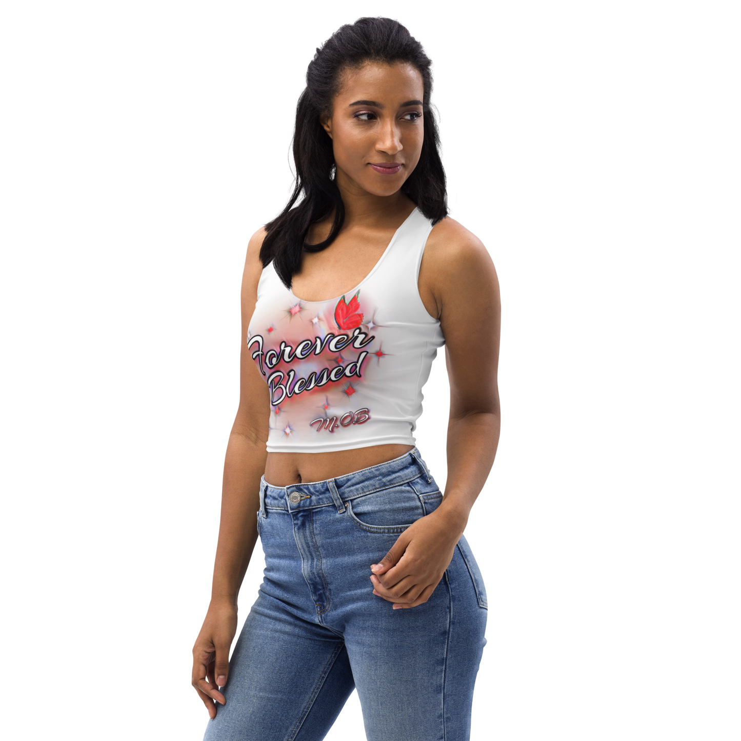 “Strawberry” Airbrushed Crop Top