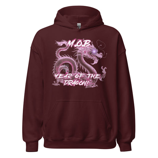 M.O.B Lunar Dragon Unisex Hoodie(Wine Red)