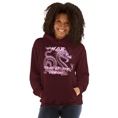 M.O.B Lunar Dragon Unisex Hoodie(Wine Red)