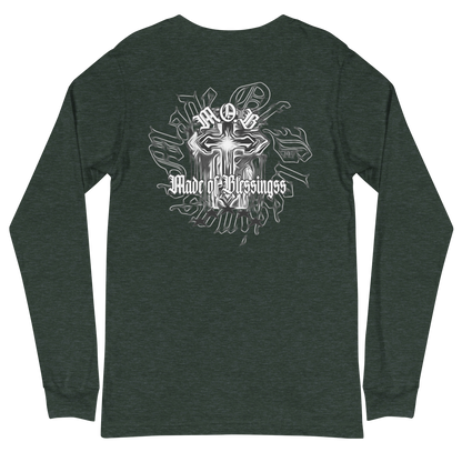 “Eternal” M.O.B Long Sleeve Cotton Tee (Black/Navy Blue/Forest Green)